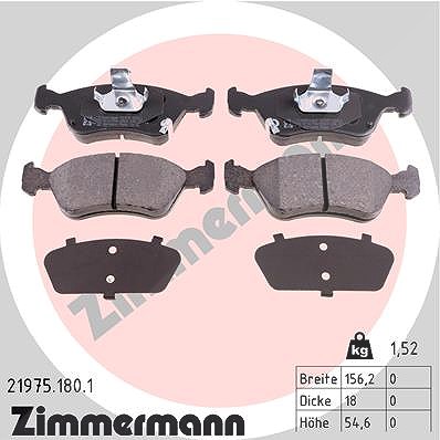 Zimmermann Bremsbelagsatz, Scheibenbremse [Hersteller-Nr. 21975.180.1] für Toyota