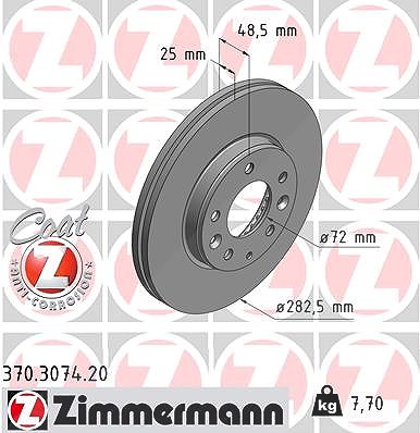 Zimmermann Bremsscheibe [Hersteller-Nr. 370.3074.20] für Mazda