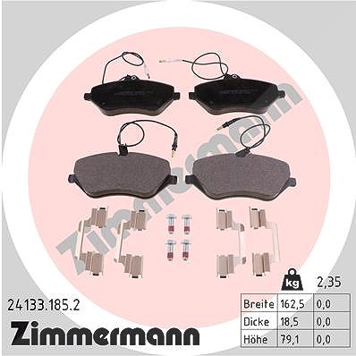 Zimmermann Bremsbelagsatz, Scheibenbremse [Hersteller-Nr. 24133.185.2] für Citroën, Peugeot