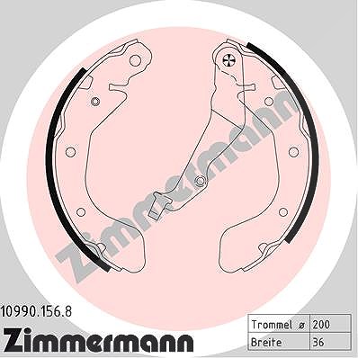 Zimmermann Bremsbackensatz [Hersteller-Nr. 10990.156.8] für Daewoo, Chevrolet