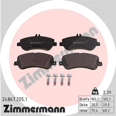 Zimmermann Bremsbelagsatz, Scheibenbremse [Hersteller-Nr. 24867.205.1] für Mercedes-Benz
