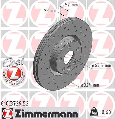 Zimmermann Bremsscheibe [Hersteller-Nr. 610.3729.52] für Volvo