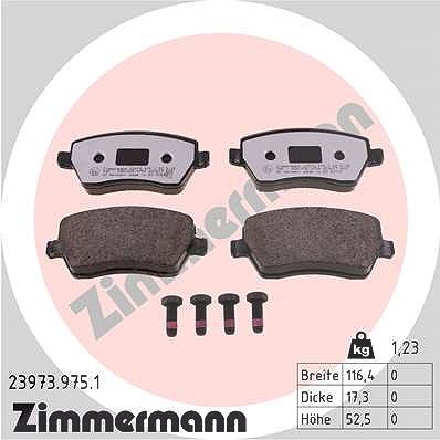 Zimmermann Bremsbeläge vorne (Satz) [Hersteller-Nr. 23973.975.1] für Renault, Dacia, Nissan, Mercedes-Benz