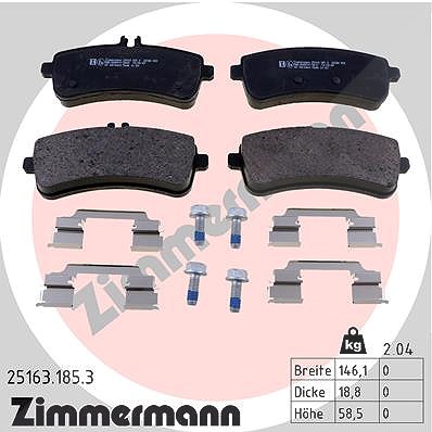Zimmermann Bremsbelagsatz, Scheibenbremse [Hersteller-Nr. 25163.185.3] für Mercedes-Benz