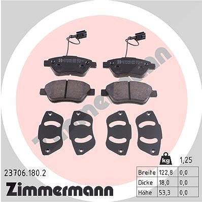 Zimmermann Bremsbelagsatz, Scheibenbremse [Hersteller-Nr. 23706.180.2] für Citroën, Peugeot, Alfa Romeo, Fiat