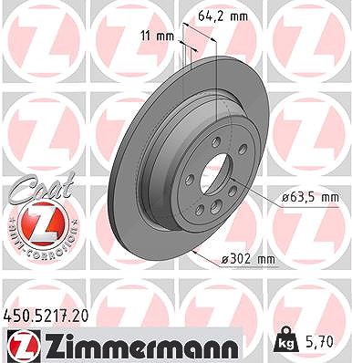 Zimmermann Bremsscheibe [Hersteller-Nr. 450.5217.20] für Land Rover
