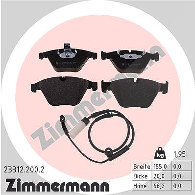 Zimmermann Bremsbelagsatz, Scheibenbremse [Hersteller-Nr. 23312.200.2] für BMW