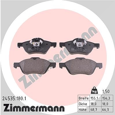 Zimmermann Bremsbelagsatz, Scheibenbremse [Hersteller-Nr. 24535.180.1] für Renault