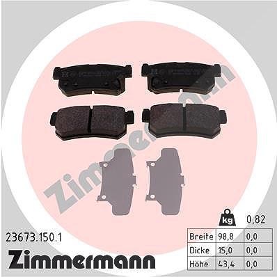 Zimmermann Bremsbelagsatz, Scheibenbremse [Hersteller-Nr. 23673.150.1] für Daewoo, Ssangyong