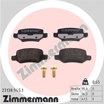 Zimmermann Bremsbelagsatz, Scheibenbremse [Hersteller-Nr. 23138.945.1] für Mercedes-Benz