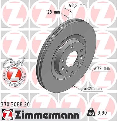Zimmermann Bremsscheibe [Hersteller-Nr. 370.3088.20] für Mazda