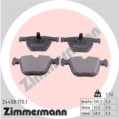 Zimmermann Bremsbelagsatz, Scheibenbremse [Hersteller-Nr. 24458.170.1] für BMW