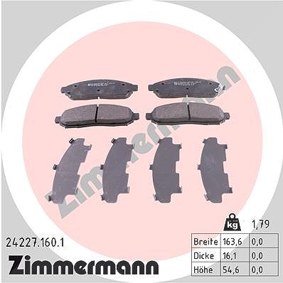 Zimmermann Bremsbelagsatz, Scheibenbremse [Hersteller-Nr. 24227.160.1] für Nissan