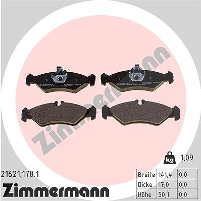 Zimmermann Bremsbelagsatz, Scheibenbremse [Hersteller-Nr. 21621.170.1] für Mercedes-Benz, VW