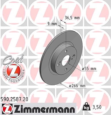 Zimmermann Bremsscheibe [Hersteller-Nr. 590.2587.20] für Toyota