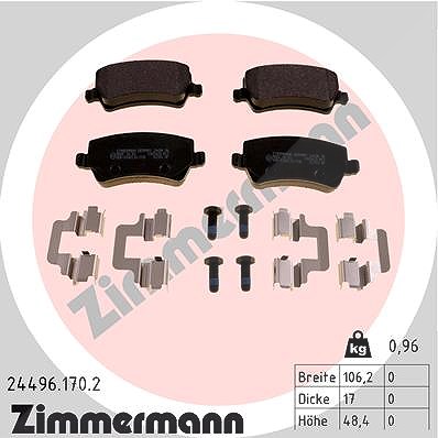 Zimmermann Bremsbelagsatz, Scheibenbremse [Hersteller-Nr. 24496.170.2] für Volvo