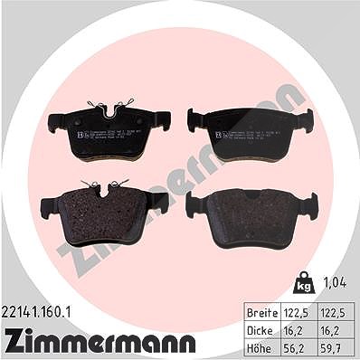 Zimmermann Bremsbeläge hinten (Satz) [Hersteller-Nr. 22141.160.1] für Land Rover, Polestar, Volvo, Jaguar