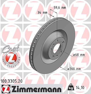 Zimmermann Bremsscheibe [Hersteller-Nr. 100.3305.20] für VW, Audi