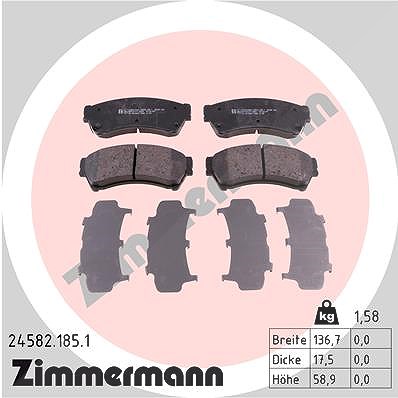Zimmermann Bremsbelagsatz, Scheibenbremse [Hersteller-Nr. 24582.185.1] für Mazda