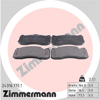 Zimmermann 24316.170.1 Bremsbelagsatz für Scheibenbremse Bremsbelagsatz - Bild 2