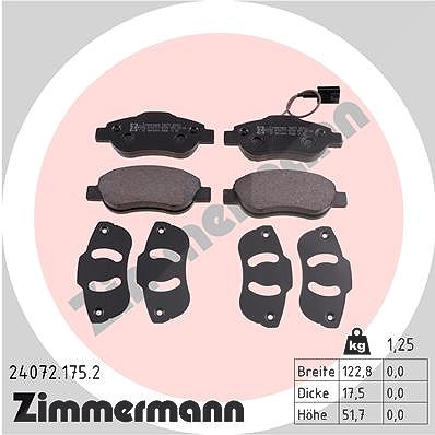 Zimmermann Bremsbelagsatz, Scheibenbremse [Hersteller-Nr. 24072.175.2] für Fiat, Ford