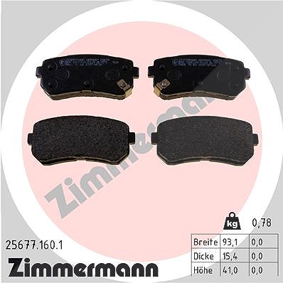Zimmermann Bremsbelagsatz, Scheibenbremse [Hersteller-Nr. 25677.160.1] für Hyundai, Kia