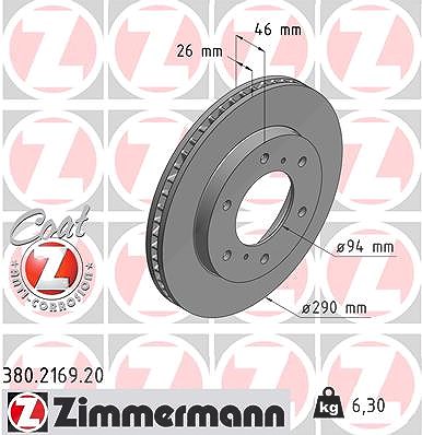 Zimmermann Bremsscheibe [Hersteller-Nr. 380.2169.20] für Mitsubishi