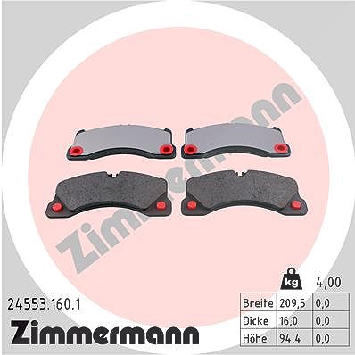 Zimmermann Bremsbelagsatz, Scheibenbremse [Hersteller-Nr. 24553.160.1] für Porsche, Audi, VW