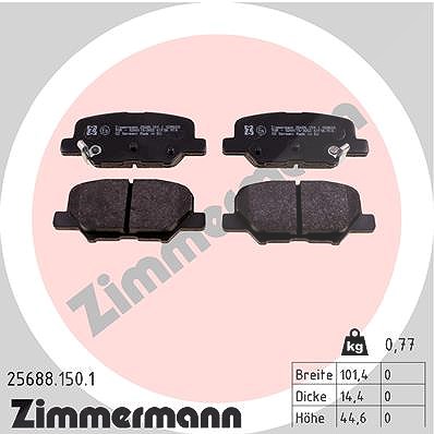 Zimmermann Bremsbelagsatz, Scheibenbremse [Hersteller-Nr. 25688.150.1] für Mazda, Citroën, Mitsubishi, Peugeot