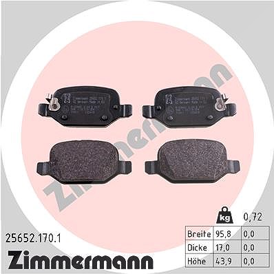 Zimmermann Bremsbelagsatz, Scheibenbremse [Hersteller-Nr. 25652.170.1] für Fiat