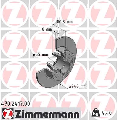 Zimmermann Bremsscheibe [Hersteller-Nr. 470.2417.00] für Dacia, Renault, Nissan