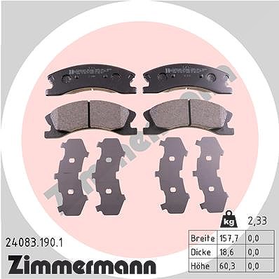 Zimmermann Bremsbelagsatz, Scheibenbremse [Hersteller-Nr. 24083.190.1] für Jeep