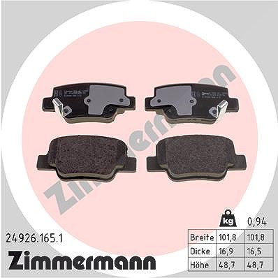 Zimmermann Bremsbelagsatz, Scheibenbremse [Hersteller-Nr. 24926.165.1] für Toyota