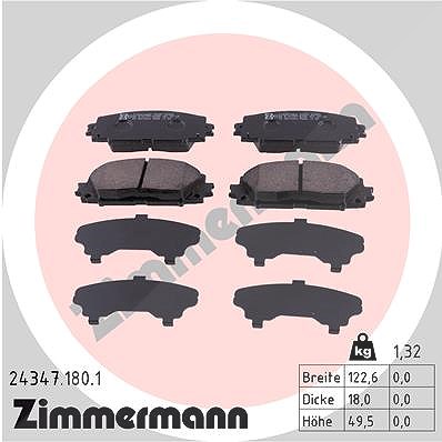 Zimmermann Bremsbelagsatz, Scheibenbremse [Hersteller-Nr. 24347.180.1] für Toyota