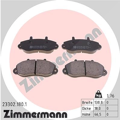 Zimmermann Bremsbelagsatz, Scheibenbremse [Hersteller-Nr. 23302.180.1] für Opel, Vauxhall, Renault
