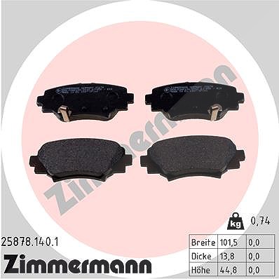 Zimmermann Bremsbelagsatz, Scheibenbremse [Hersteller-Nr. 25878.140.1] für Mazda