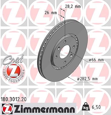 Zimmermann Bremsscheibe [Hersteller-Nr. 180.3012.20] für Citroën, Peugeot