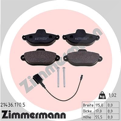 Zimmermann Bremsbelagsatz, Scheibenbremse [Hersteller-Nr. 21436.170.5] für Fiat