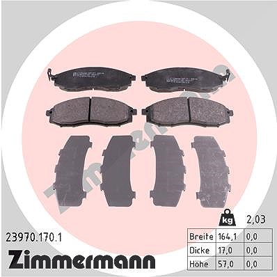 Zimmermann Bremsbelagsatz, Scheibenbremse [Hersteller-Nr. 23970.170.1] für Nissan