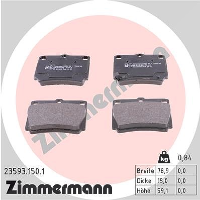 Zimmermann Bremsbelagsatz, Scheibenbremse [Hersteller-Nr. 23593.150.1] für Mitsubishi