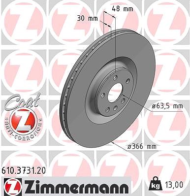 Zimmermann Bremsscheibe [Hersteller-Nr. 610.3731.20] für Volvo