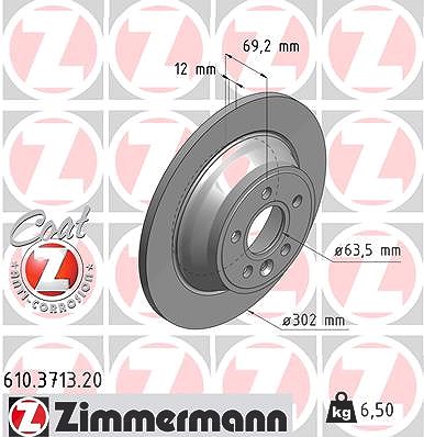 Zimmermann Bremsscheibe [Hersteller-Nr. 610.3713.20] für Volvo