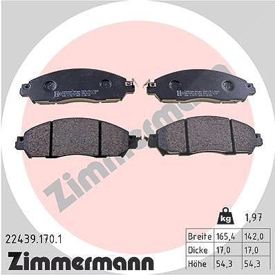 Zimmermann Bremsbelagsatz, Scheibenbremse [Hersteller-Nr. 22439.170.1] für Renault, Nissan