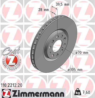 Zimmermann Bremsscheibe [Hersteller-Nr. 110.2212.20] für Alfa Romeo