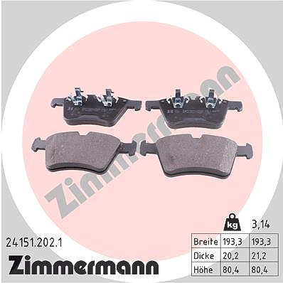 Zimmermann Bremsbelagsatz, Scheibenbremse [Hersteller-Nr. 24151.202.1] für Mercedes-Benz