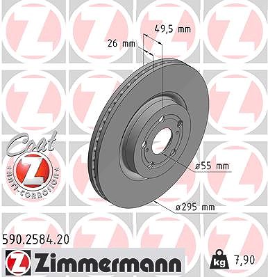 Zimmermann Bremsscheibe [Hersteller-Nr. 590.2584.20] für Toyota