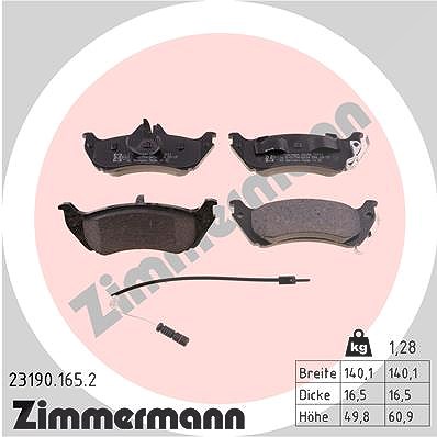 Zimmermann Bremsbelagsatz, Scheibenbremse [Hersteller-Nr. 23190.165.2] für Mercedes-Benz