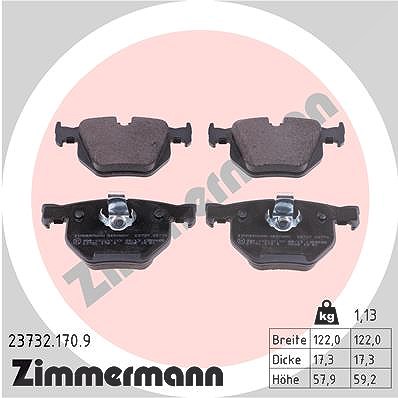 Zimmermann Bremsbelagsatz, Scheibenbremse [Hersteller-Nr. 23732.170.9] für BMW