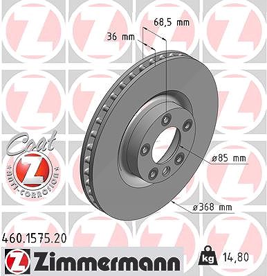 Zimmermann Bremsscheibe [Hersteller-Nr. 460.1575.20] für Porsche, VW
