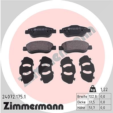 Zimmermann Bremsbelagsatz, Scheibenbremse [Hersteller-Nr. 24072.175.1] für Fiat